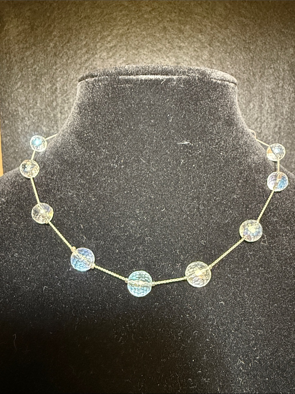 Elegant AB glass crystal bead necklace